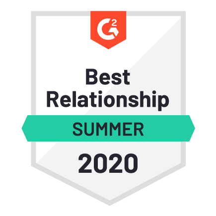 G2 Sales Best Relationship Summer 2020 badge