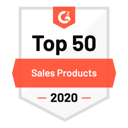 G2 Top 50 Sales Products in 2020 badge
