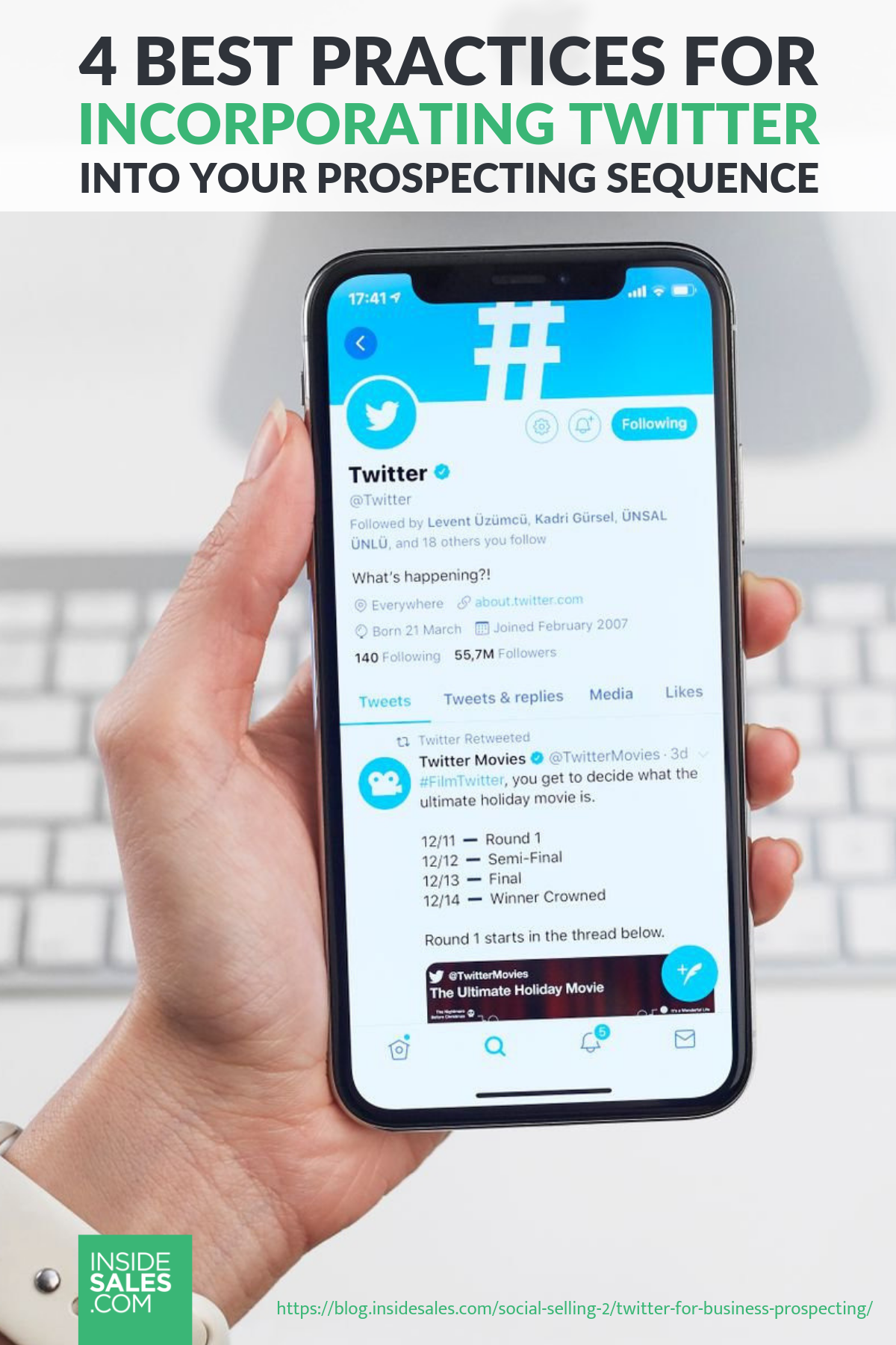 4 Best Practices For Incorporating Twitter Into Your Prospecting Sequence https://www.insidesales.com/blog/social-selling-2/twitter-for-business-prospecting/