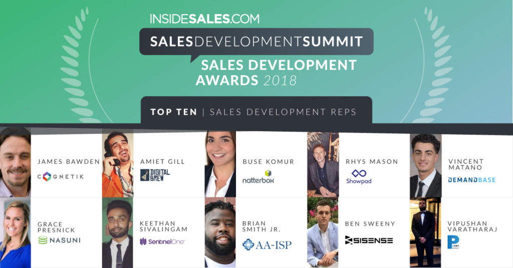 sales development reps of 2018 awards