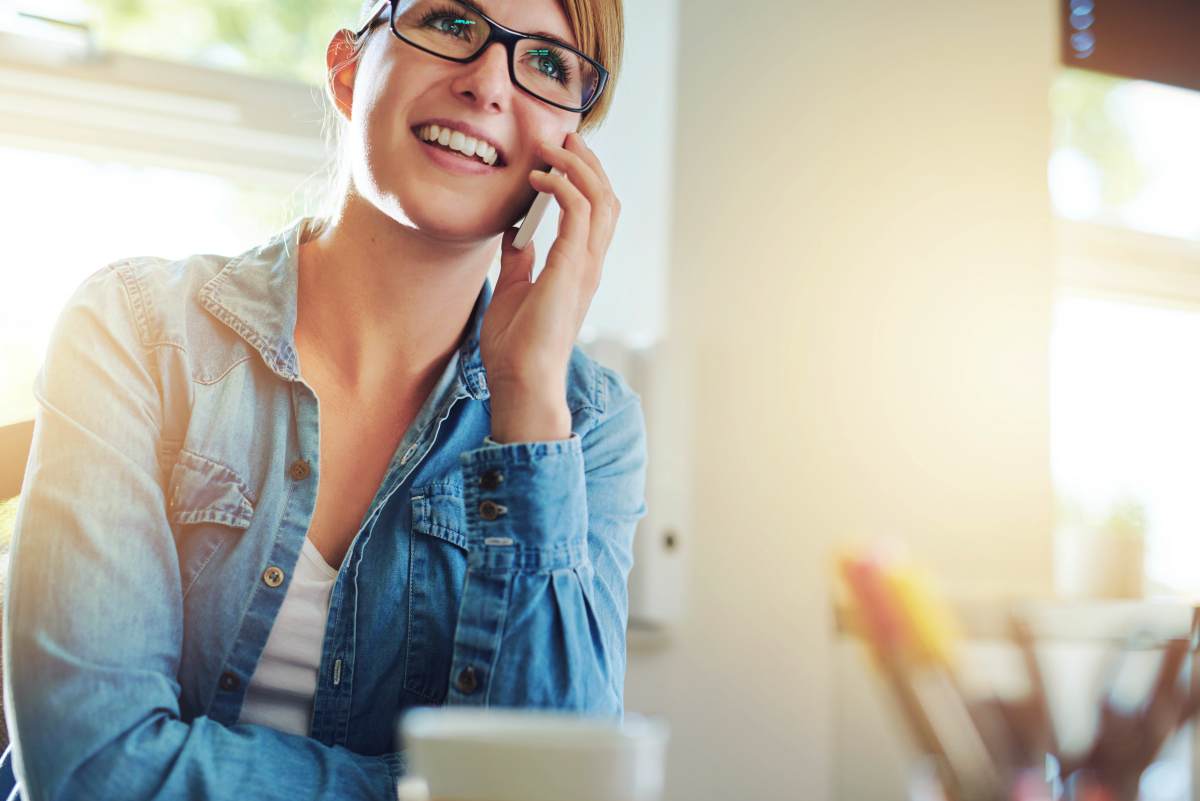 Happy beautiful woman answers the call | Building Rapport with Customers